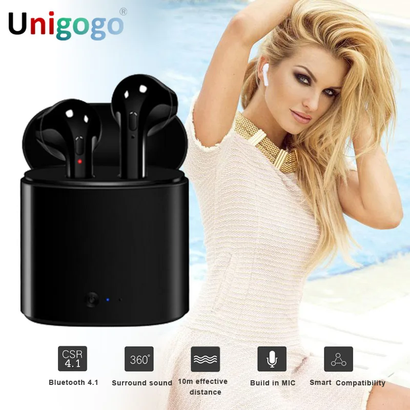 

i7s TWS Twins True Wireless Earbuds Mini Bluetooth Headphones V4.1 Stereo Earphones with Microphone for iphone Xiaomi Samsung