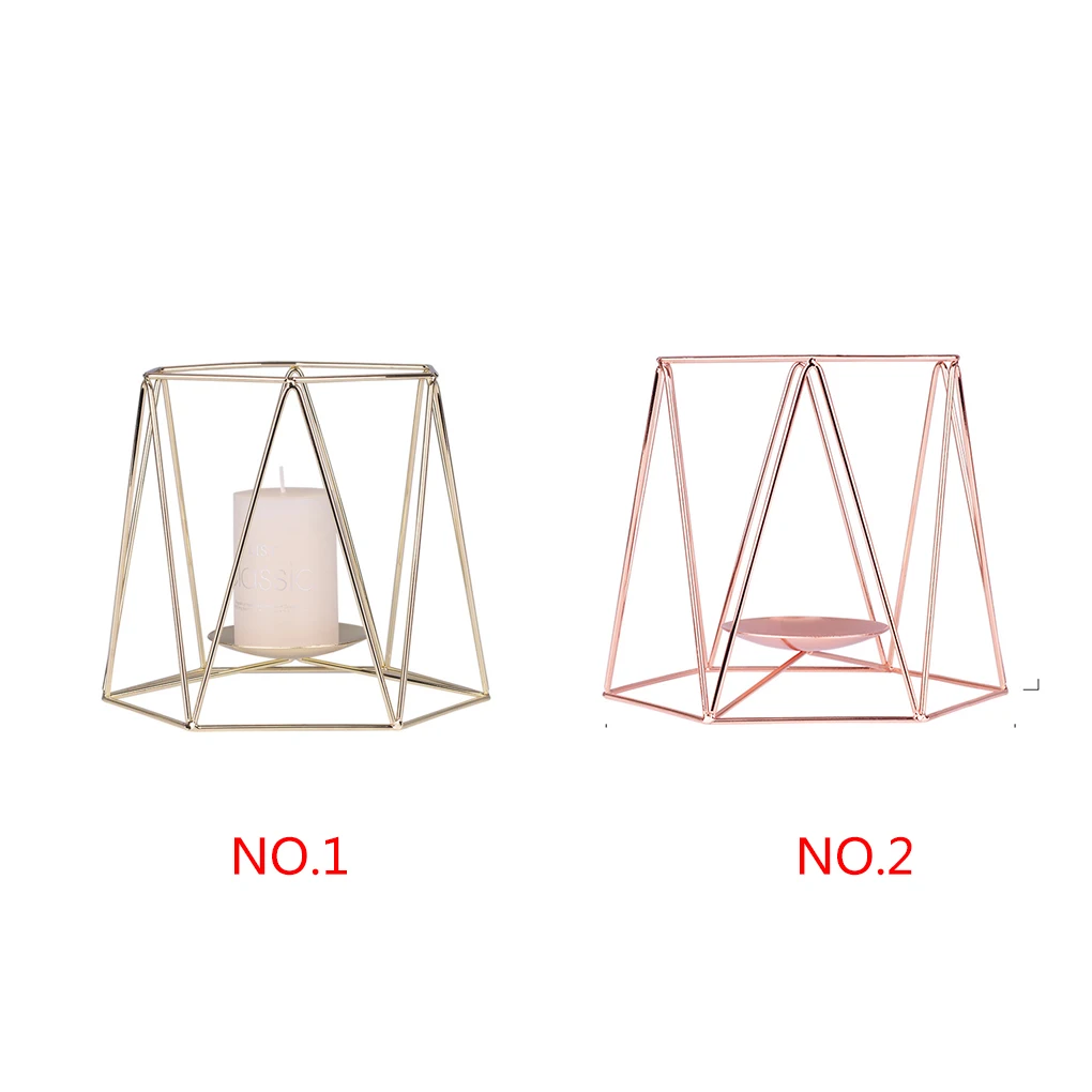 Геометрический Железный Подсвечник Золотой металлический подсвечник украшения для дома Свадебный декор
