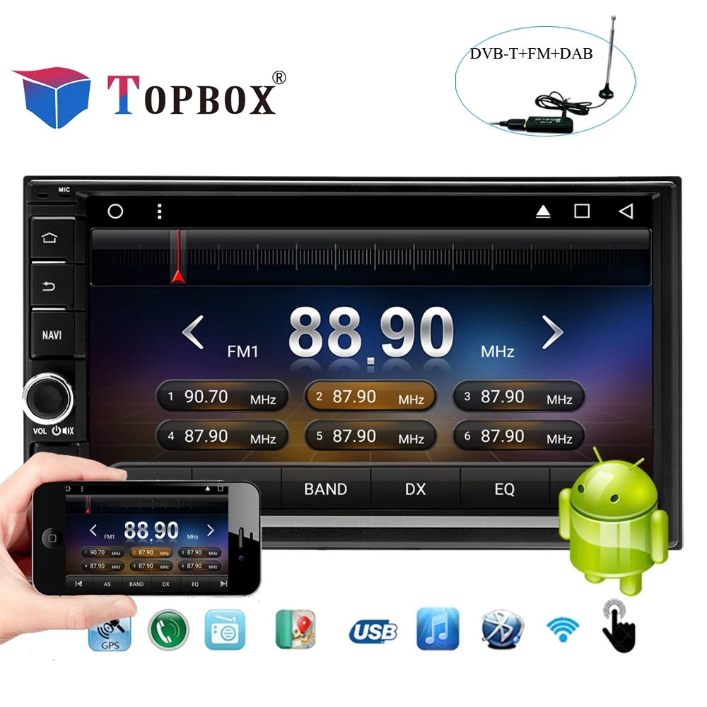 

Topbox 7" 2 Din Android 7.1 Car Multimedia Video Play Car Radio GPS Navigation Auto Stereo Video Player Car Accessories (No DVD)