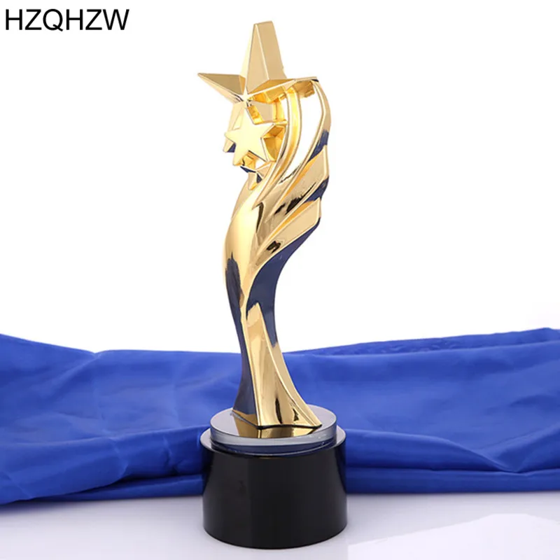 

Customized Star Shaped Metal Trophy Engraved Personalized Words To The Base For Grammy Award Anniversary Sports Souvenirs