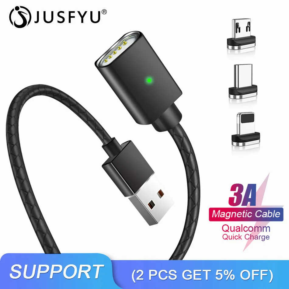

1M 3A Magnetic Cable Fast Charging USB Type C Cable For iPhone Charger Data Charge Micro Cable 3.0 Quick charger data phone line