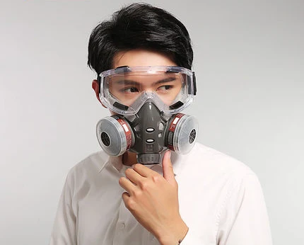 

Respirator Masks Chemical Mask With Goggle Industrial Dust Activated Carbon Anti-fog Haze Pm2.5 Pesticides Painting Spraying