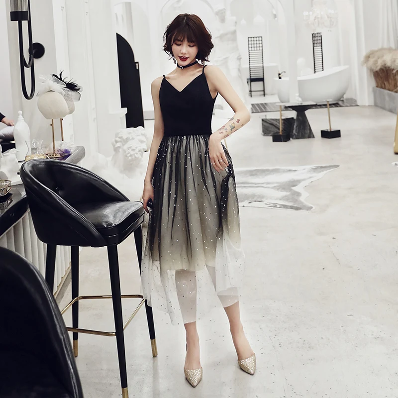 

2019 Vestido Longo V Neck Long Evening Dress Party Dresses Sexy Black Cheap Prom Gown Long Dress LF363