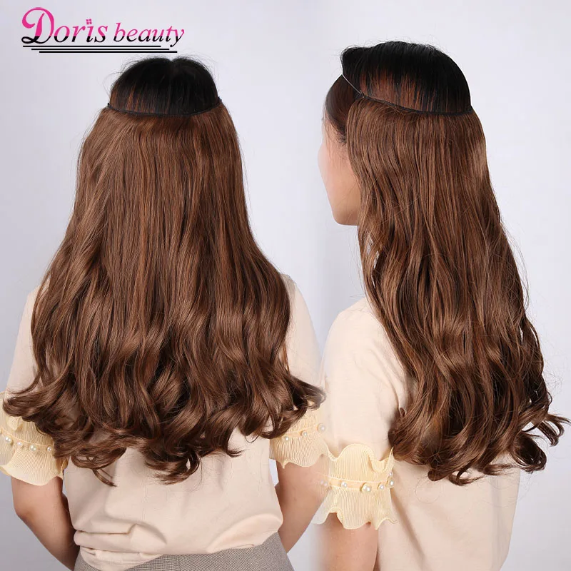 AISI BEAUTY No Clip in Halo Hair Extensions Invisible Wire Secret Fish Line Hairpieces Silky Straight Real Natural Synthetic