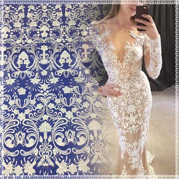 

High Quality French Lace Fabric off white 2018 Latest African Mesh Tulle Lace Fabric 15Y Nigerian Lace Fabric
