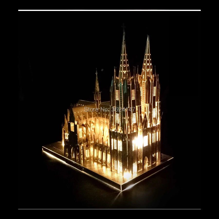 Германия Кельнский соборный мир великие архитектурные 3D головоломка металлические модели наборы, DIY 3D лазерная резка строительство отрезная игрушка