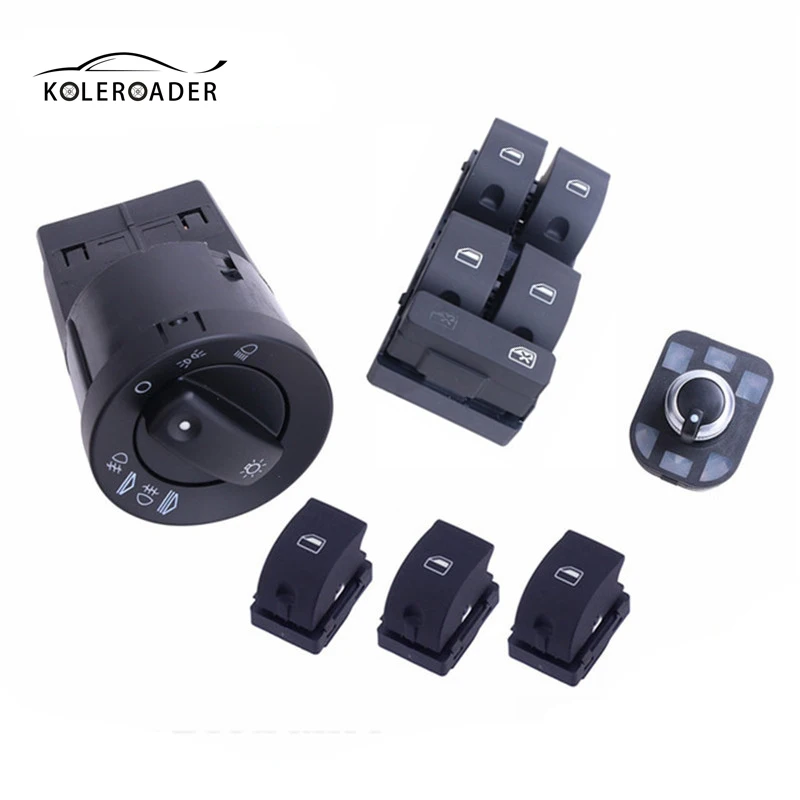 KOLEROADER Black Car Headlight Rear View Side Mirror Switch Control