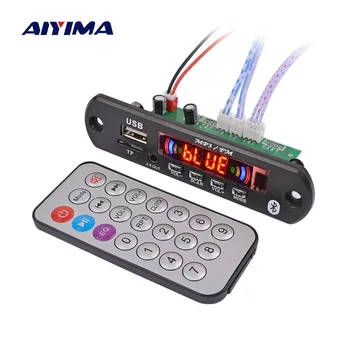 

AIYIMA 12V Bluetooth MP3 Decoder Board WMA WAV FLAC APE Decoding 2x3W Amplifier Color Spectrum Display Audio Receiver FM For Car