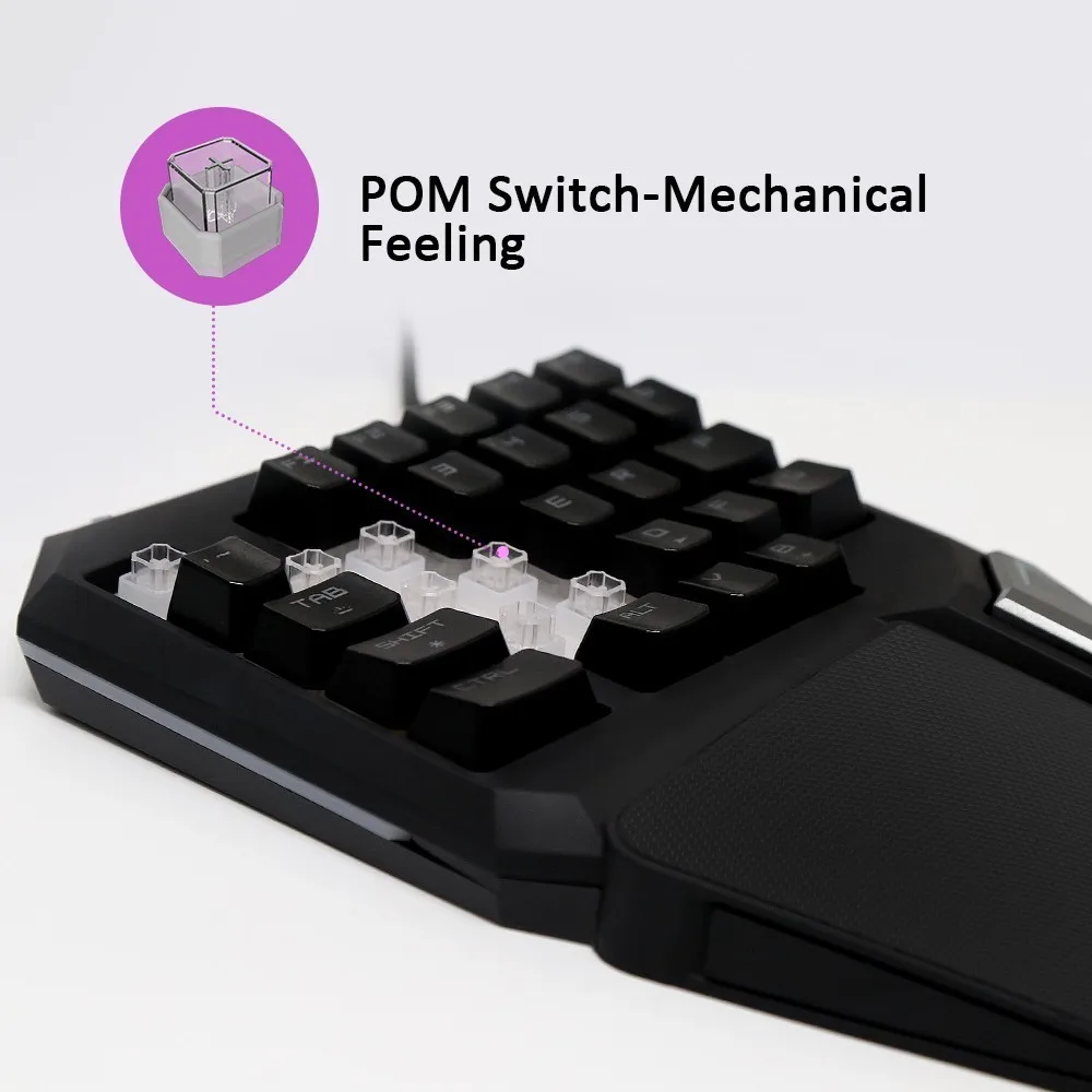  Programmable Keys Delux T9 Pro Single Handed Game keyboard one hand Ergonomic Gaming Keypad For PUB