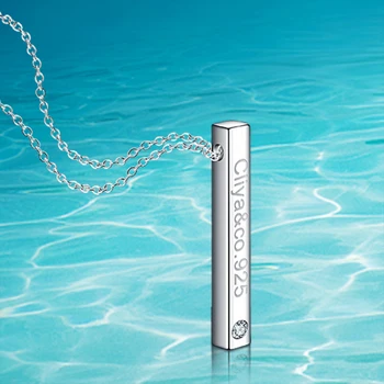 

Hot sale!!!925 sterling silver square pendants necklace fashion silver necklace;Fashion silver for men and women jewelry