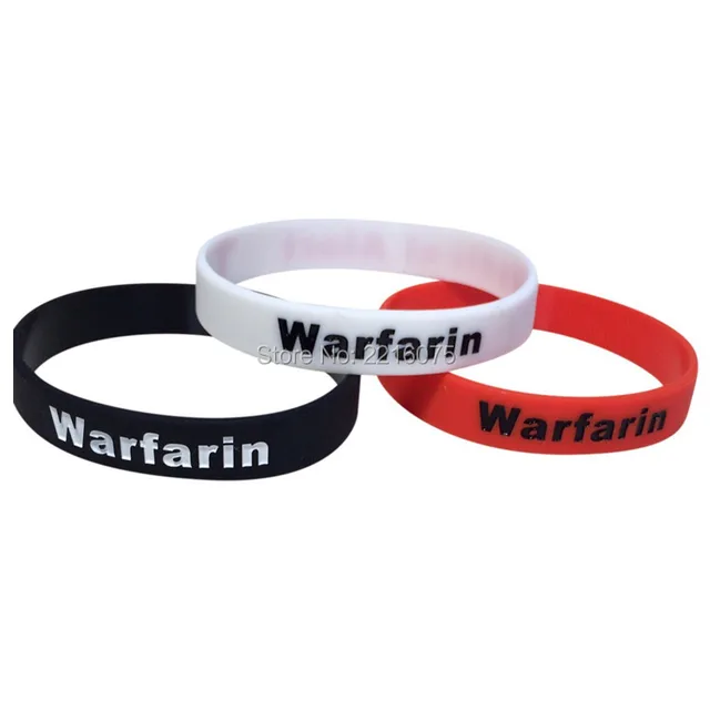 300pcs Debossed Medical Alert Warfarin Wristband Silicone Bracelets 300pcs Debossed Medical Alert Warfarin Wristband Silicone Bracelets Free Shipping By Dhl Express