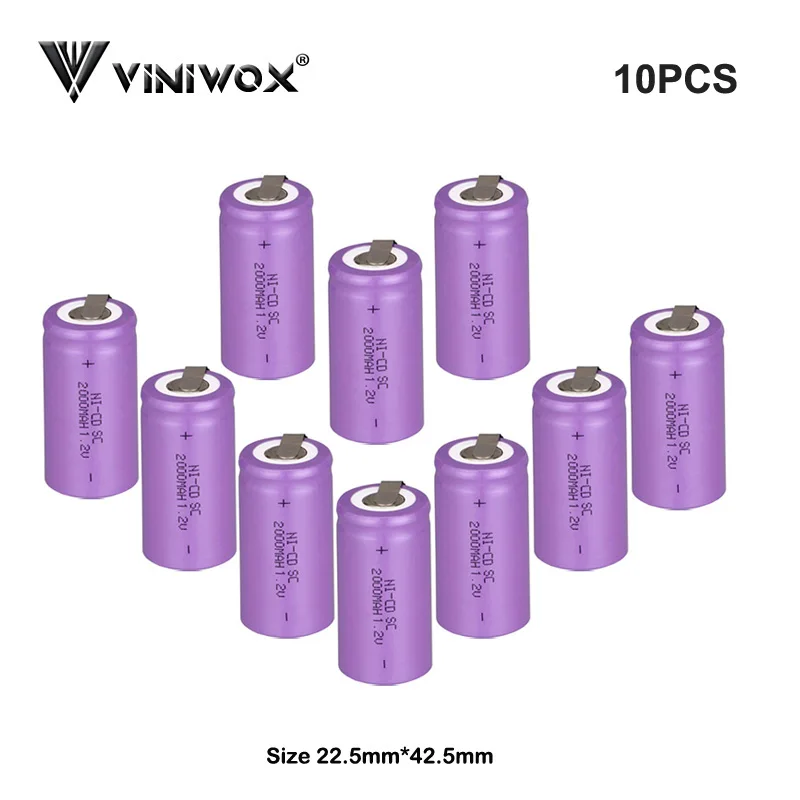 Настоящий 1,2 V SC 2000mAh Ni-CD аккумулятор, аккумулятор для электрических инструментов, аккумулятор для роботов