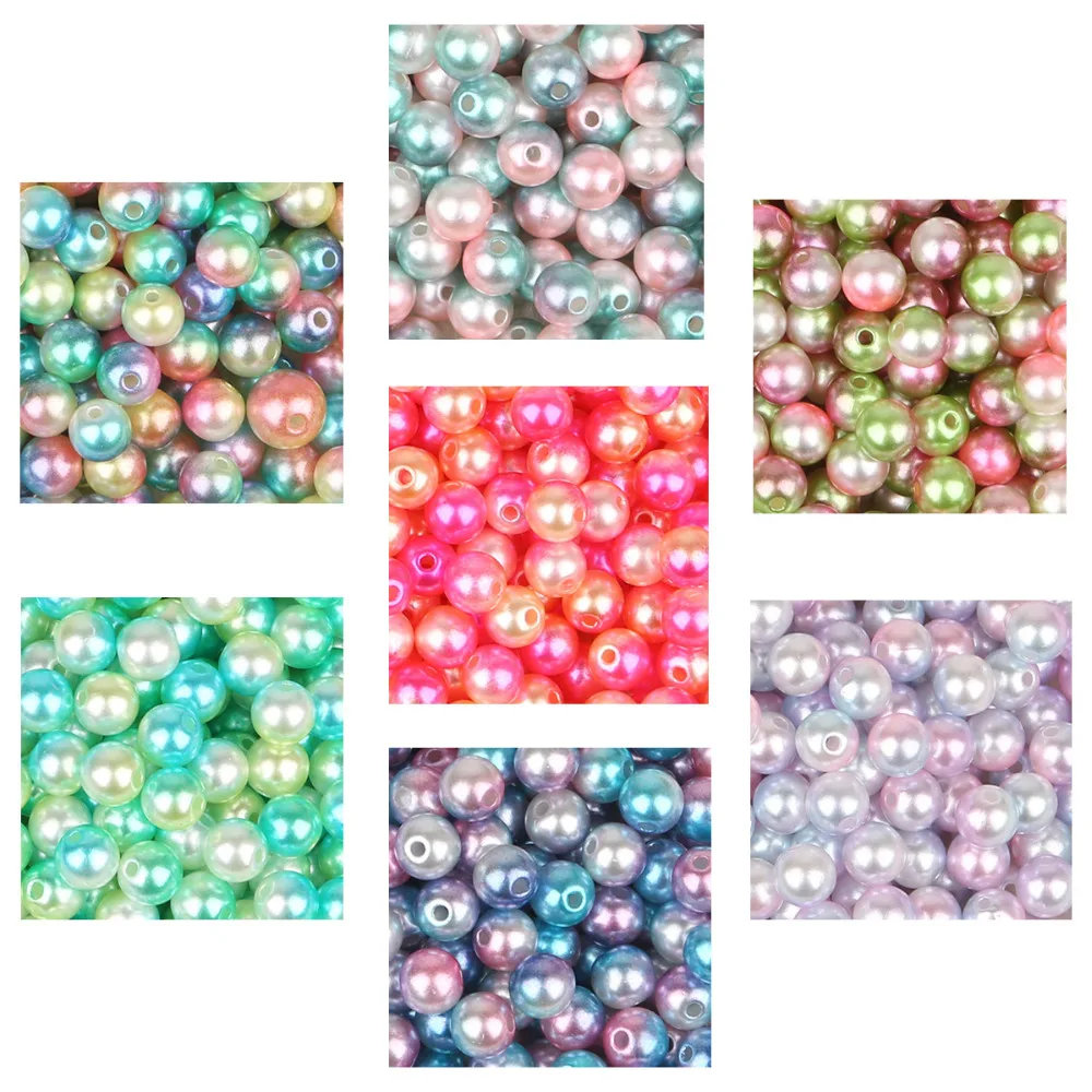 

4/6/8/10mm Imitation Pearl Beads Acrylic Round Beads Loose Beads For Needlework Jewelry Making DIY Necklace Bracelet