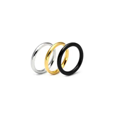 HUANZHI Новое титановое стальное гладкое три цвета обручальное кольцо для пары для женщин аксессуары для девочек простые ювелирные подарки