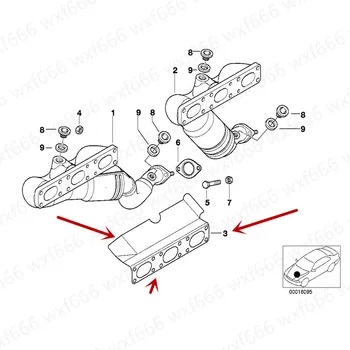 

Exhaust pipe branch pad EE38 728I 520 E39 M52 528Ib mwE46 325 320CI E60 E83 X3 Z3 E36 E83 X5 Engine exhaust pipe seal gasket