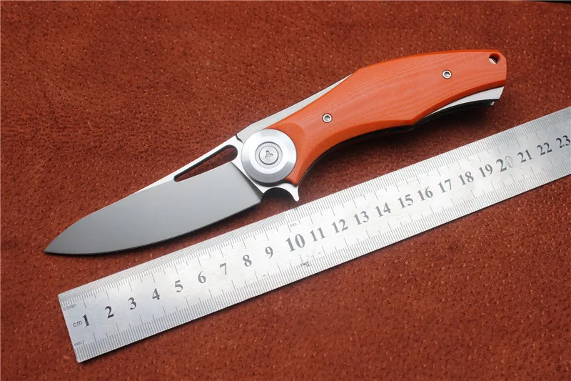 

Green thorn made Dark Flipper folding knife D2 titanium blade G10 handle outdoor survival hunting camping fruit knife EDC tools