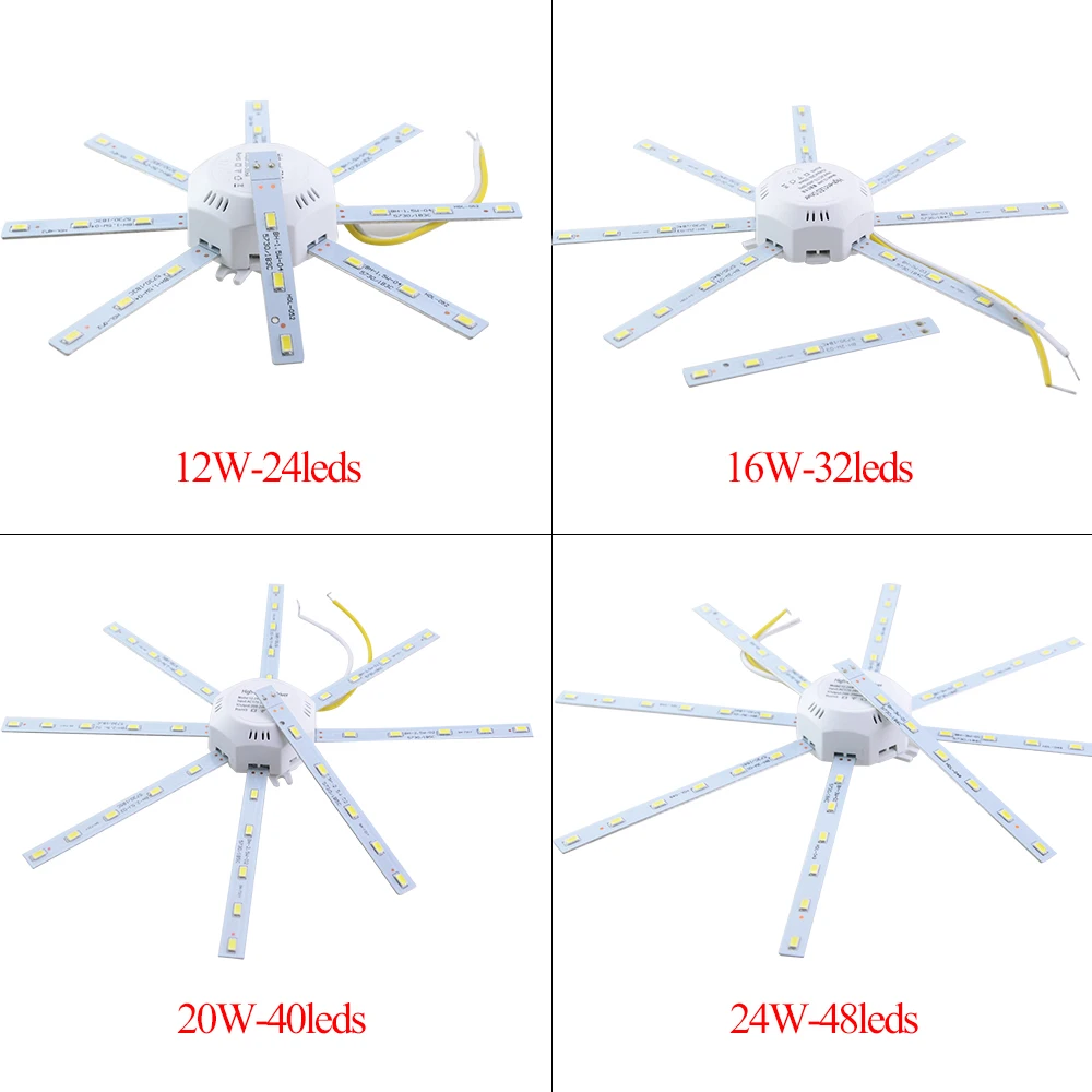 Светодиодный потолочный светильник источник 220V 12 Вт 16 Вт 20 Вт 24 Вт светодиодный Диод светильник источник заменить Высокая яркость SMD 5736 24 32 40 48 Светодиодный s вниз светильник