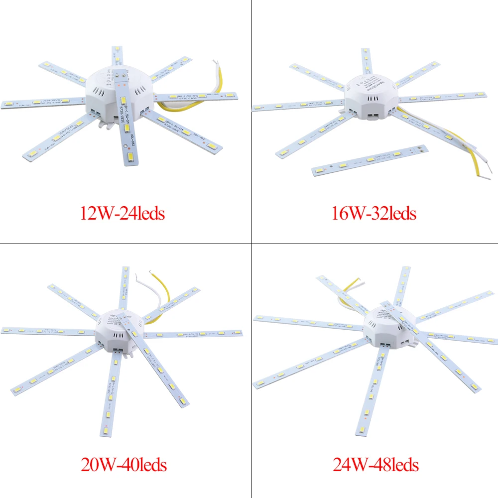 Светодиодный потолочный светильник 220 В 12 Вт 16 20 24 SMD 5736 24/32/40/48 светодиодов|smd 5736|high
