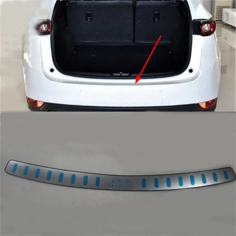 for 2017-2019 Mazda CX-5 CX 5 CX5 304 Stainless Steel Ultra-thin car Rear Bumper Protector Sill Trunk Tread Plate Trim Car styli |