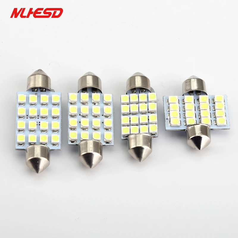100 шт. Festoon 16 SMD 1210 светодиодный 3528 31 мм 36 39 41 Светодиодный светильник 16smd гирлянда
