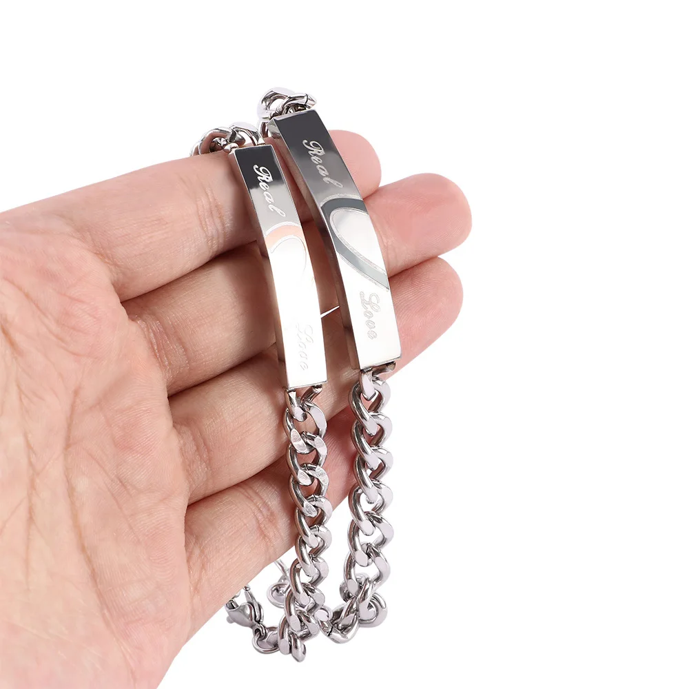 

Love Bangle Men And Women Stainless Steel Couple Bracelets Titanium Steel Crystal Crown Charm Wrist Chain valentine's gift