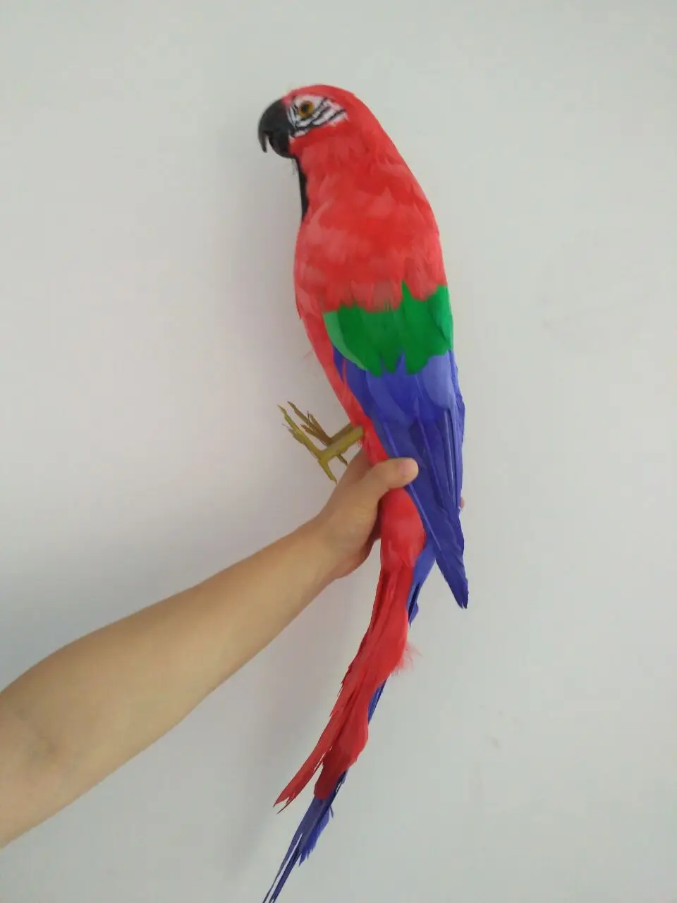 new big simulation red&blue parrot toy foam&feathers large parrot model about 65cm