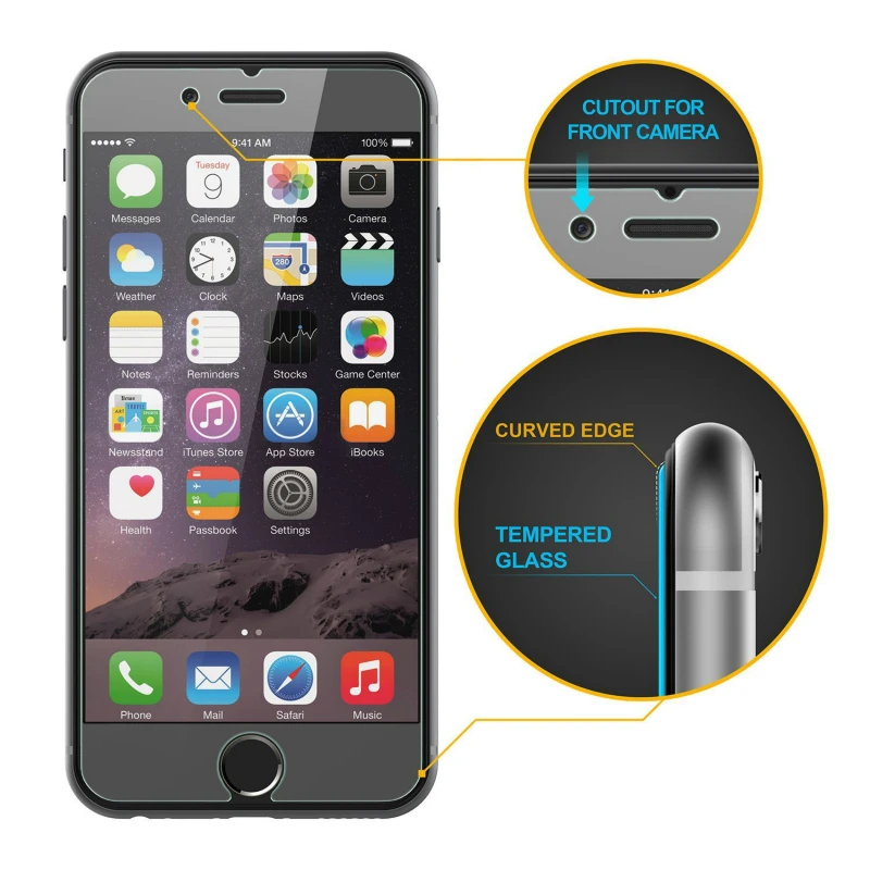 For iPhone 7 Glass Screen Protector 9 HD Clear Film