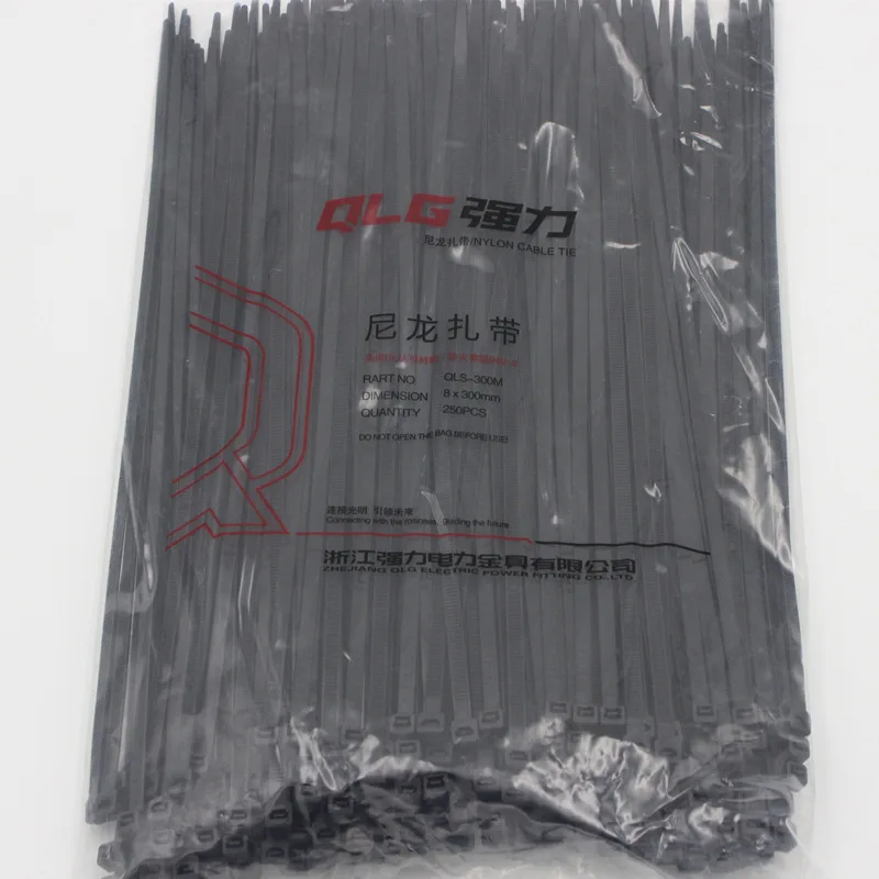 250Pcs/pack 8*300mm high quality Width 5.2mm black color Factory Standard Self-locking Plastic Nylon Cable Ties,Wire Zip Tie 250Pcs/pack 8*300mm high quality Width 5.2mm black color Factory Standard Self-locking Plastic Nylon Cable Ties,Wire Zip Tie