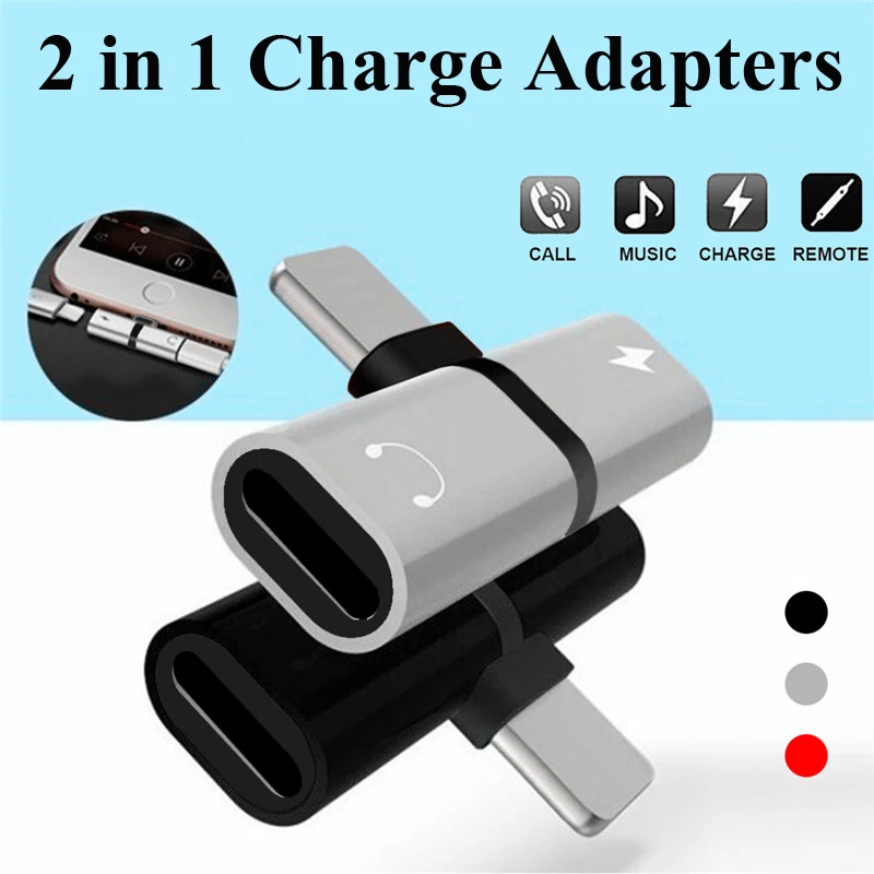 Koop 2 in 1 Audio Opladen Adapter Connector voor iPhone X 7 8 Plus Charger Adapter Converter Ondersteuning Calling Voor Oortelefoon AUX Kabel