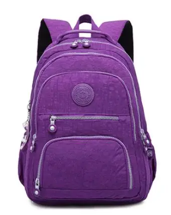 Школьный рюкзак для девочек-подростков Mochila Feminina, женские рюкзаки, нейлоновый водонепроницаемый повседневный рюкзак для ноутбука, женский рюкзак - Цвет: light purple