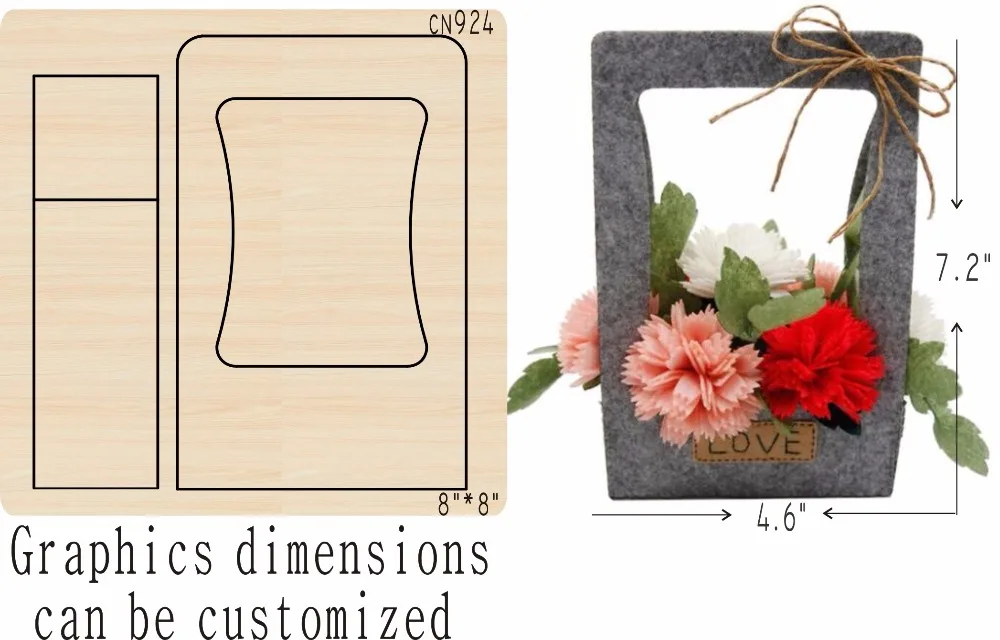 

Flower basket wooden mold die cut accessories wooden die Regola Acciaio Die Misura ,MY