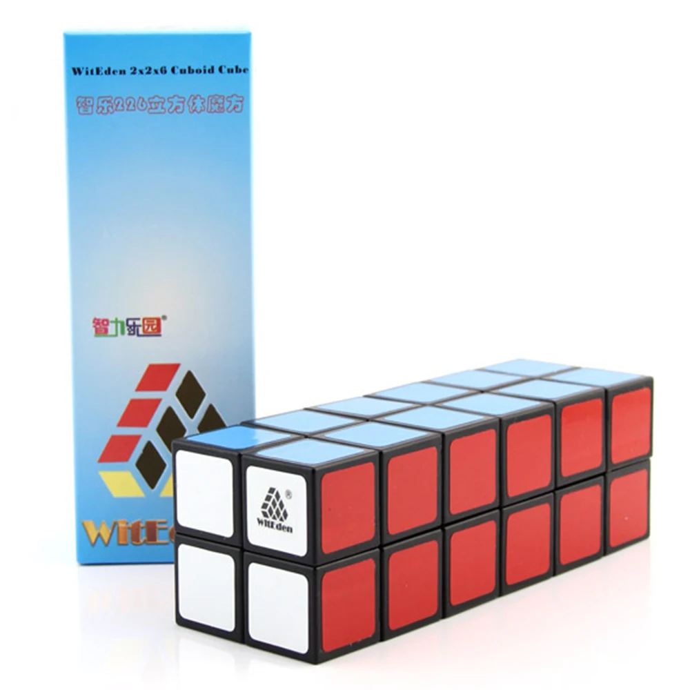WitEden White/Black 2x2x6 Cuboid Magic Cubes Puzzle Speed Cube Educational Toys Gifts for Kids Children