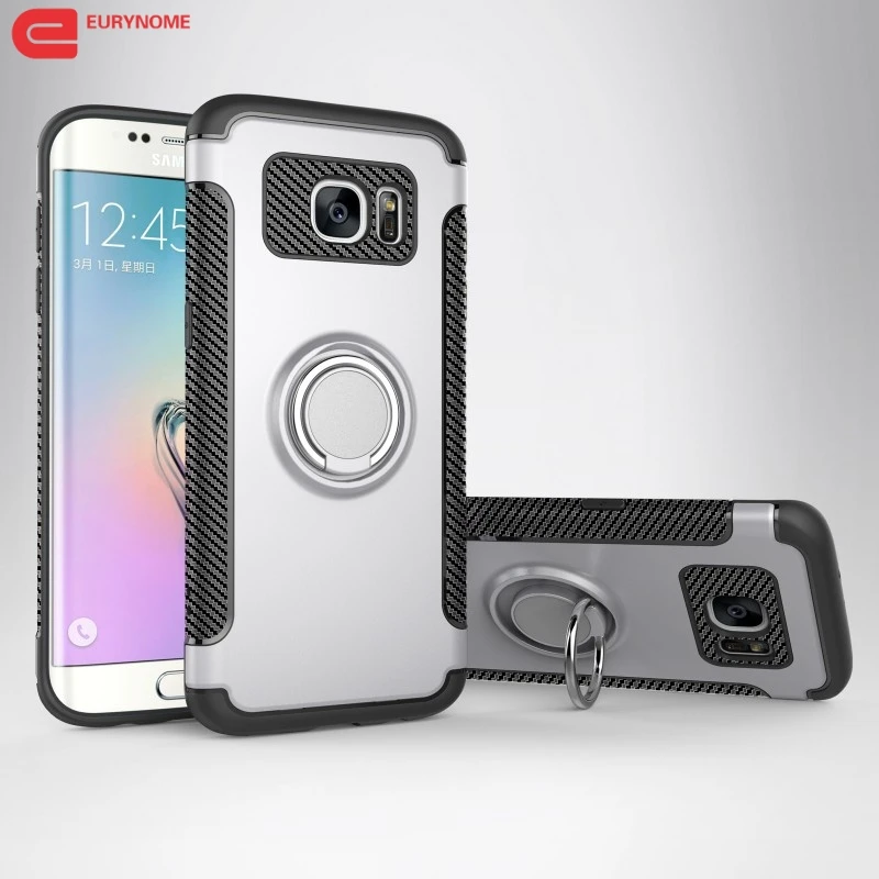 

Case For Samsung Galaxy S7 Edge Cover Shockproof Magnetic Bracket Finger Ring TPU Kickstand Cover For Samsung Galaxy S7 Case Pen