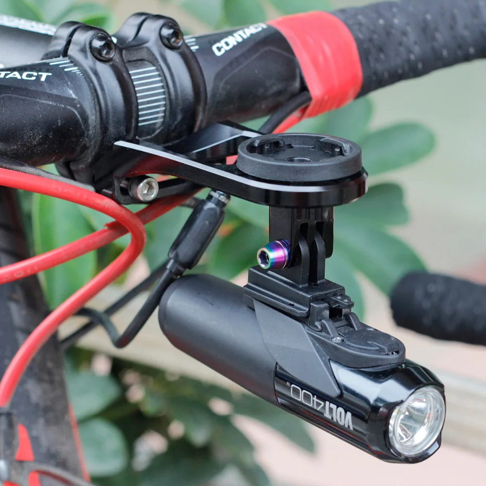 MTB Bike Computer Mount Flashlight Holder Bracket Fit Garmin Cateye Bryton Gopro 
