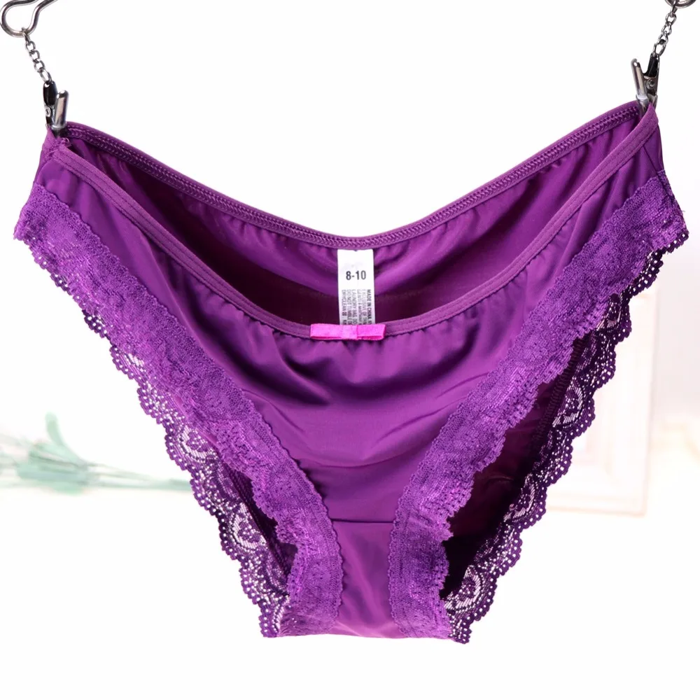 [uk Size] Plus Size High Quality Women S Briefs Purple Panties Lace