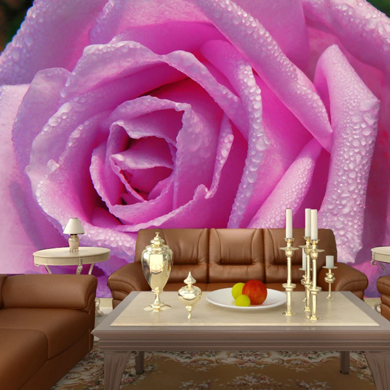 HD капли воды розовая роза фото обои 3D настенная романтическая Декор Дворец бракосочетаний гостиная обои теплых оттенков Papel де Parede 3D