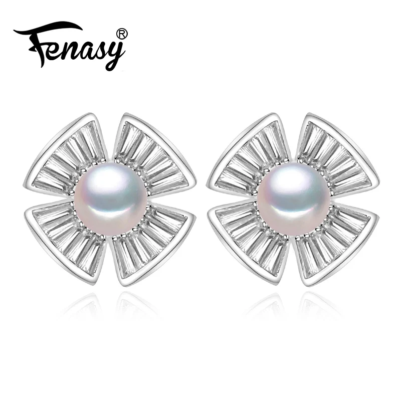 FENASY pearl jewelry natural pearl earrings freshwater pearl earrings for women 925 sterling silver,new flower Stud Earrings FENASY pearl jewelry natural pearl earrings freshwater pearl earrings for women 925 sterling silver,new flower Stud Earrings