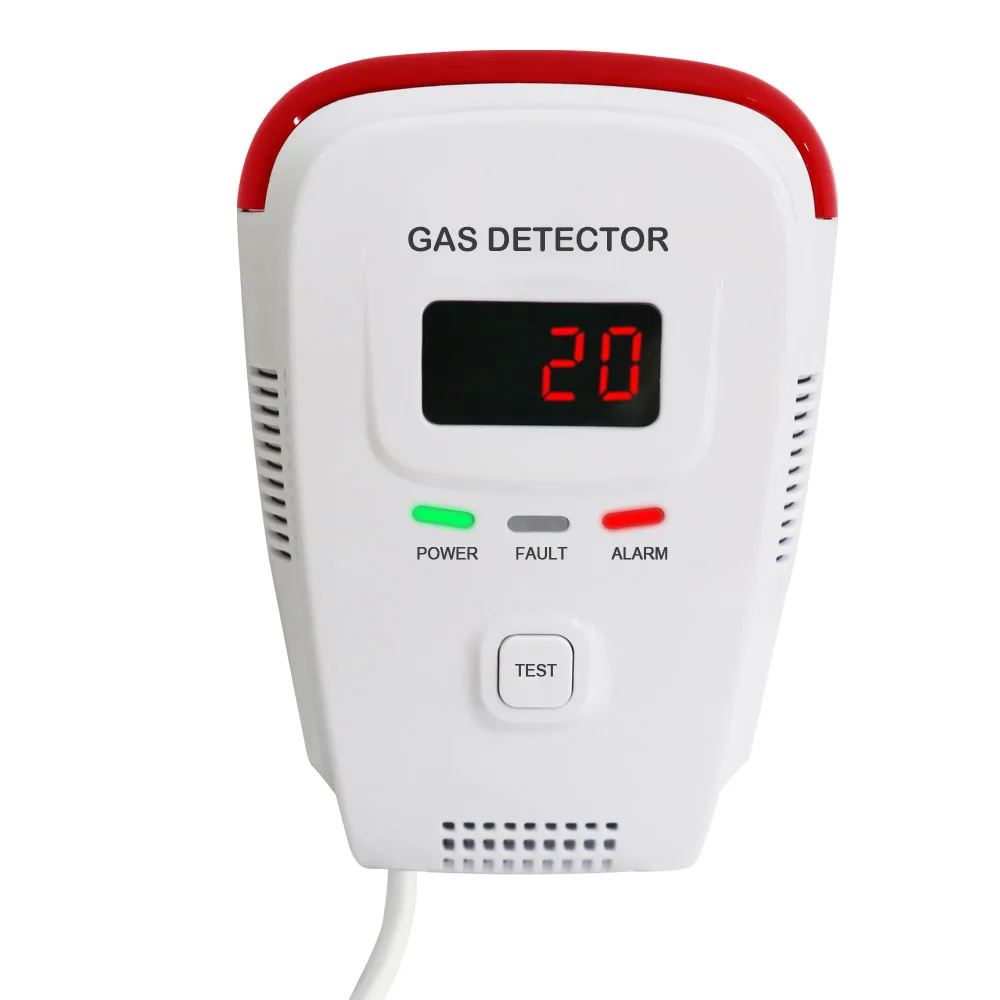 

Natural Gas Detector Gas Leak Alarm Sensor Butane Methane Gas Monitor with Voice Prompt/Strobe Light Warning, Digital Display