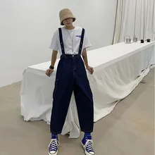 Мужские Винтажные Модные свободные повседневные Широкие джинсовые штаны, джинсы-карго, мужские уличные штаны в стиле хип-хоп, комбинезон-шаровары