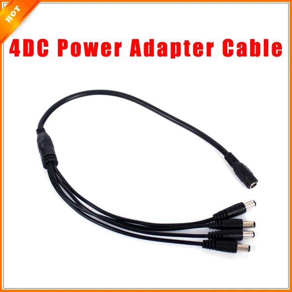 imágenes para Nuevo 10 unids/lote DC Hembra a 4 Macho DC Power Splitter Cable Adaptador para CCTV Cable de La Cámara de Vigilancia de Seguridad sistema imágenes para Nuevo 10 unids/lote DC Hembra a 4 Macho DC Power Splitter Cable Adaptador para CCTV Cable de La Cámara de Vigilancia de Seguridad sistema