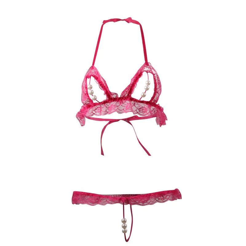 Sexy Lace Bra Set Transparent Underwear See Through Open Bra Halter Backless Lingerie Set Sexy Hot Erotic G string With Pearls Sexy Lace Bra Set Transparent Underwear See Through Open Bra Halter Backless Lingerie Set Sexy Hot Erotic G string With Pearls