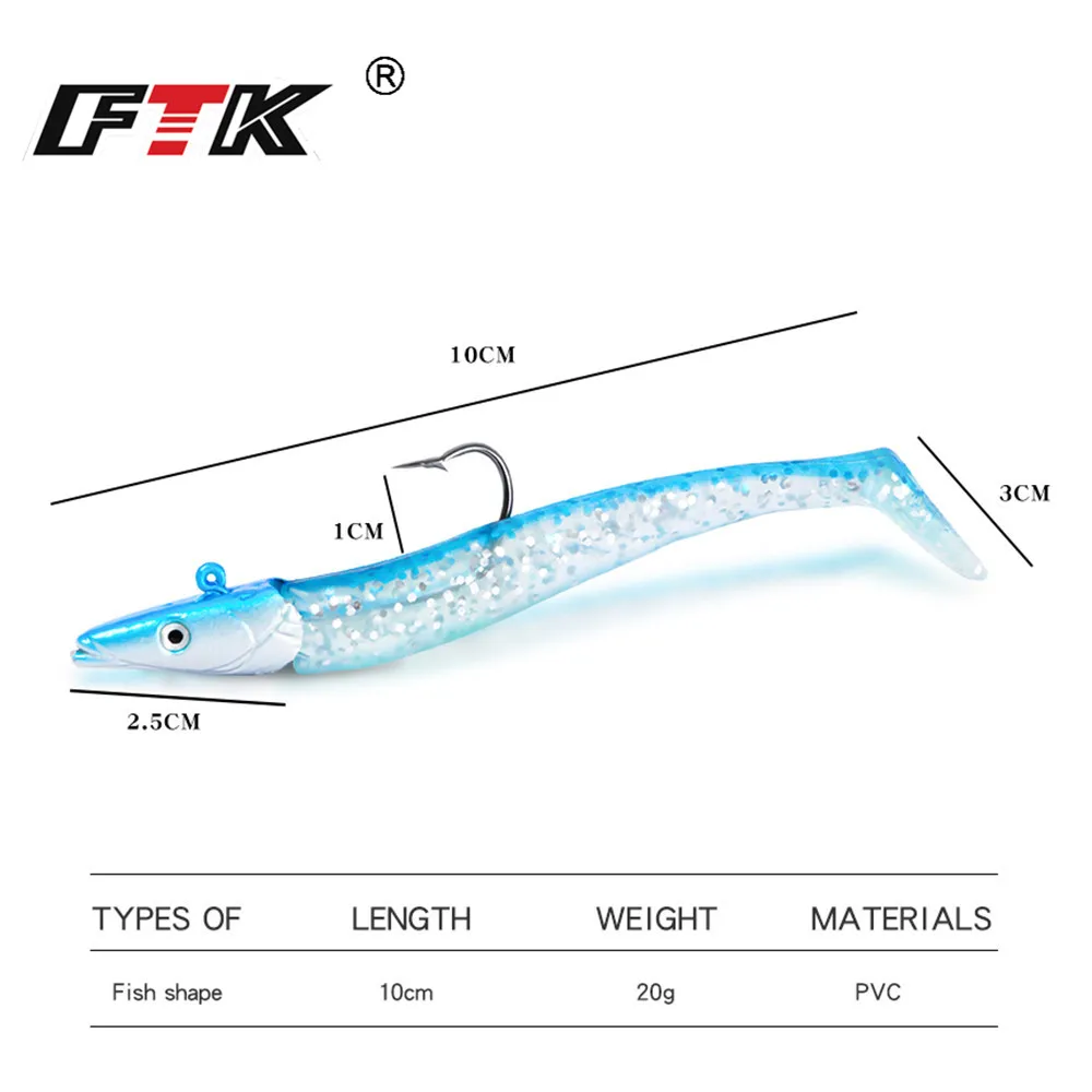 Джиг головки FTK EeL 3DEyes комбинированная приманка для морской рыбалки лодки берега
