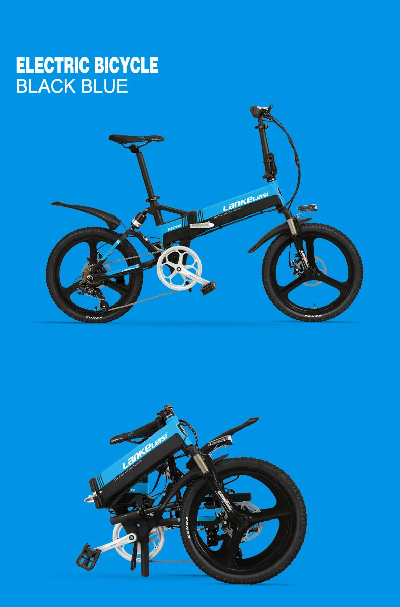 20 дюймов Электрический горный велосипед складная рама 48V240W Мотор легкий алюминиевый сплав Электрический велосипед Передняя Задняя подвеска ebi