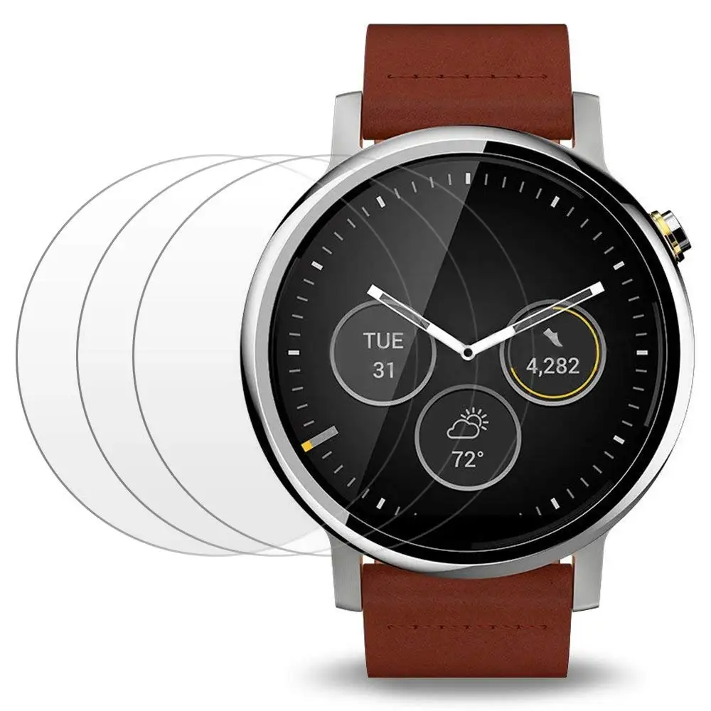 Экран Protector кожи для Moto 360 1st и 2nd Gen 46 мм смарт-часы AFUNTA 3 упак. закаленное Стекло Film (8