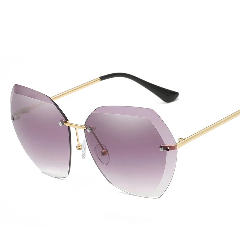Новый дизайнер без оправы Солнцезащитные очки для женщин для Высокое качество Элитный бренд Винтаж солнцезащитные очки для женщин