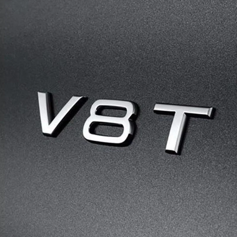 Автомобильный Стайлинг 3D металлический V6T V8T V6 V8 T крыло сбоку средства ухода за кожей эмблема хвостовая часть ствола значок на крыло Стикеры для Audi A4 A3 A5 A6 A1 Q3 Q5 Q7