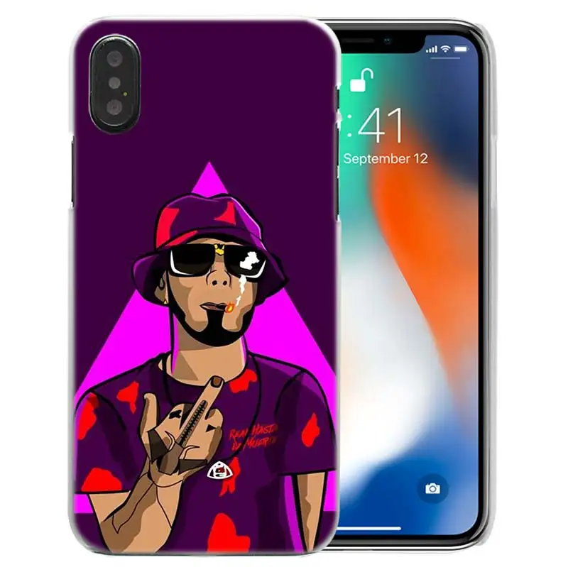 Чехол Singer для iPhone XS Max XR X 10 7 7S 8 6 6S Plus 5s SE 5 4s 4 5C Жесткий прозрачный пластиковый ПК Coque Cover Shell Anuel Aa Ozuna 11 - Цвет: 02