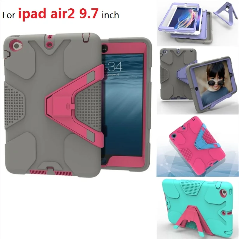 

for ipad air 2 9.7"three-in-one bracket anti-shock anti-fall smart protective cover ipad air2 9.7 inch A1566/A1567 case