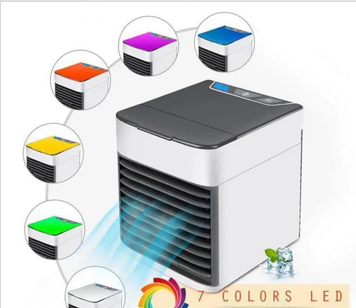 

Mini USB Portable Air Conditioner Air Cooler Humidifier Purifier 7 Colors LED Light Desktop Air Cooling Fan Dropshipping
