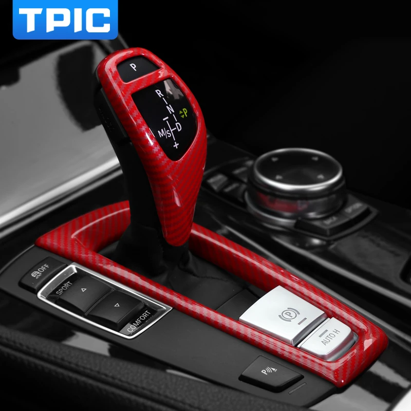 1pcs Red ABS Carbon Fibre Gear Shift Knob Sticker Decal For Bmw 3 3GT F30 F34 TH 1pcs Red ABS Carbon Fibre Gear Shift Knob Sticker Decal For Bmw 3 3GT F30 F34 TH